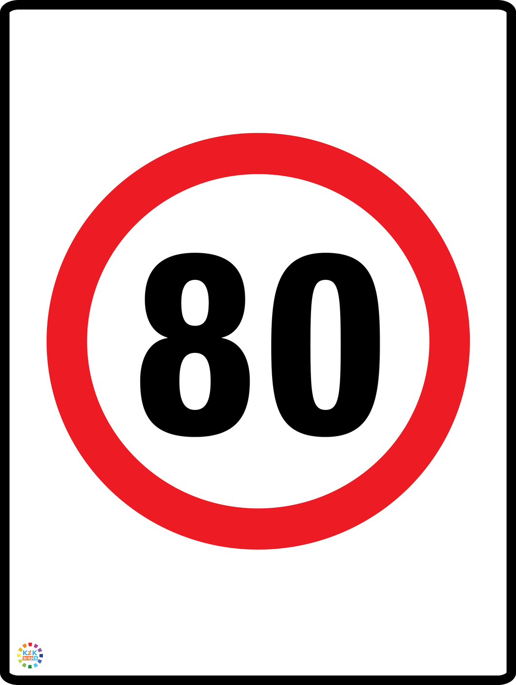 Speed Limit 80 Kph Sign