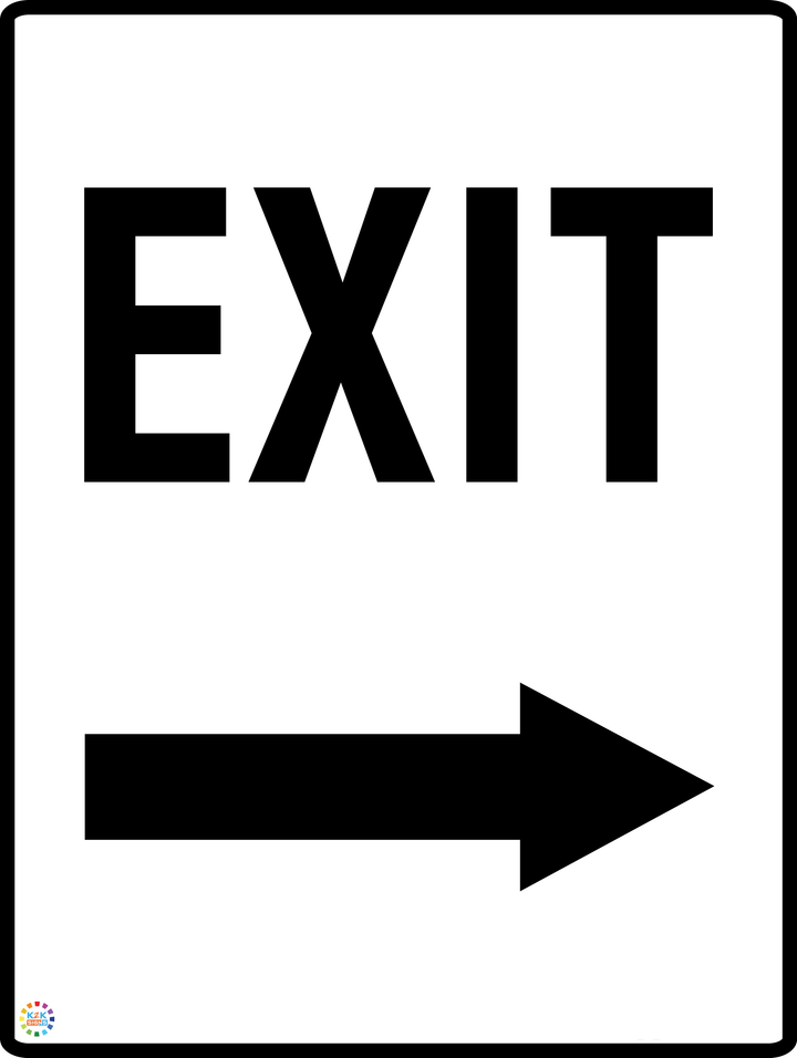 Exit (Right Arrow) Sign | K2K Signs Australia