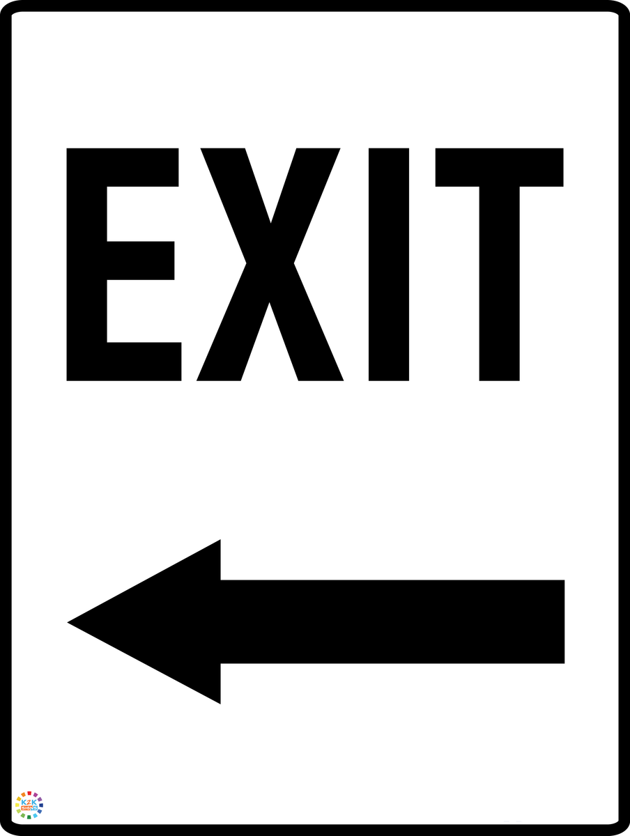 Exit (Left Arrow) Sign | K2K Signs Australia