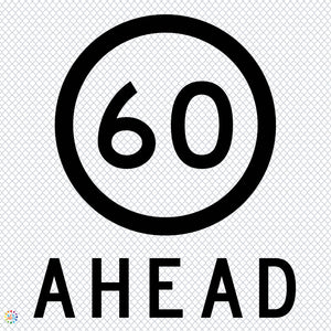 Multi Message Temporary Road Traffic Sign - <br/> 60KM Speed Ahead