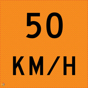 Multi Message Temporary Road Traffic Sign - 50 KM/H