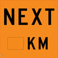 Multi Message Temporary Road Traffic Sign - <br/> Next KM