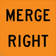 Multi Message Temporary Road Traffic Sign - <br/>Merge Right