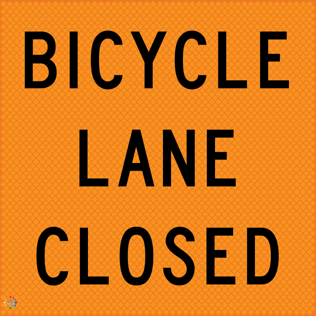 Multi Message Temporary Road Traffic Sign - <br/> Bicycle Lane Closed