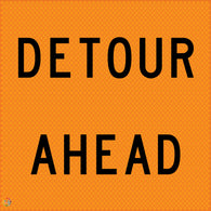 Multi Message Temporary Road Traffic Sign - <br/> Detour Ahead