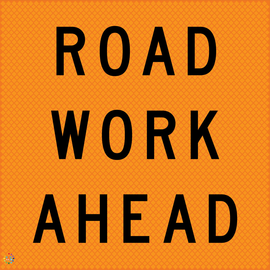 Multi Message Temporary Road Traffic Sign - <br/> Road Work Ahead