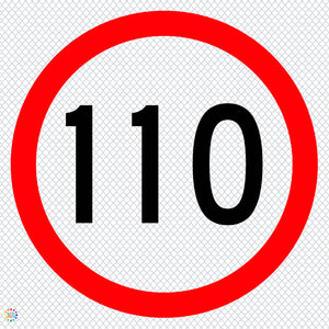 Multi Message Temporary Road Traffic Sign - 110KM Speed